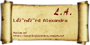 Lénárd Alexandra névjegykártya